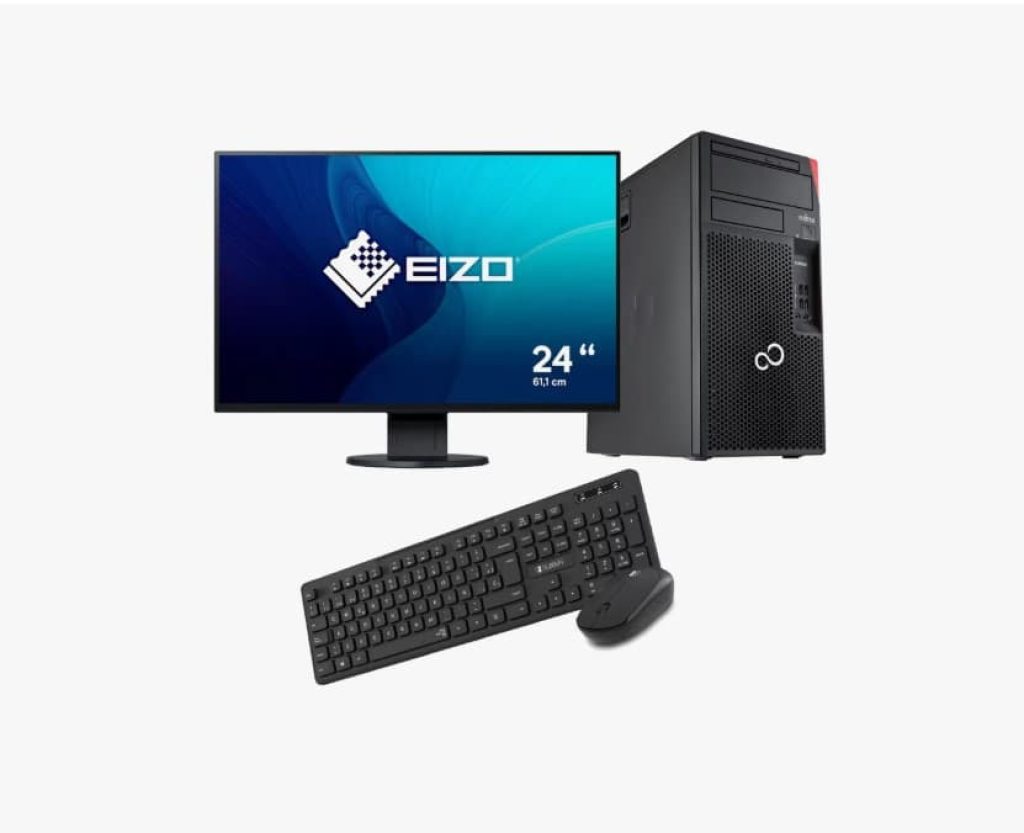 Ordenador Completo Fujitsu Esprimo P557 MT i3-6100 3.7 Ghz 8Gb/16Gb 128 Gb SSD + 500 Gb + Monitor EIZO 24" + Teclado y Ratón inalambricos