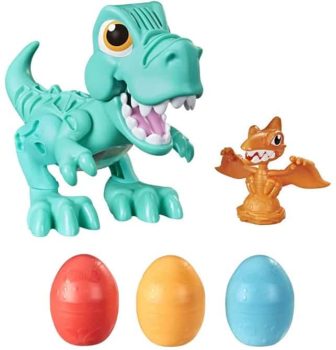 Play-Doh Juguete Rex el Dino glotón niños a Partir de 3 años con Sonidos de Dinosaurio y 3 Huevos