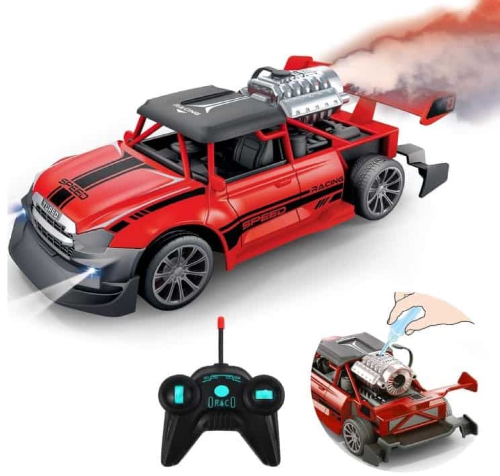 Pup Go Coche acrobático de Control Remoto para niños a Partir de 3 años con Luces LED y Spray.Kleine High Speed RC Racing Elektrofahrzeug Spielzeug für 3 4 5 6 7 Jahre Jungen Mädchen Kinder