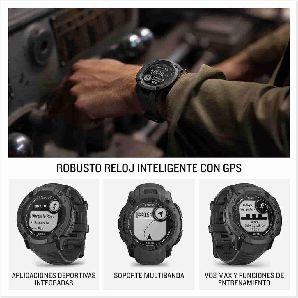 Reloj Garmin Instinct 2X Solar - GPS Resistente al Agua, Carga Solar, Funciones Deportivas