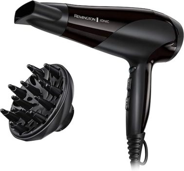 Remington Secador de Pelo Ionic Dry 2200, Iónico, 2200 W, 3 Temperaturas, 2 Velocidades, D3198