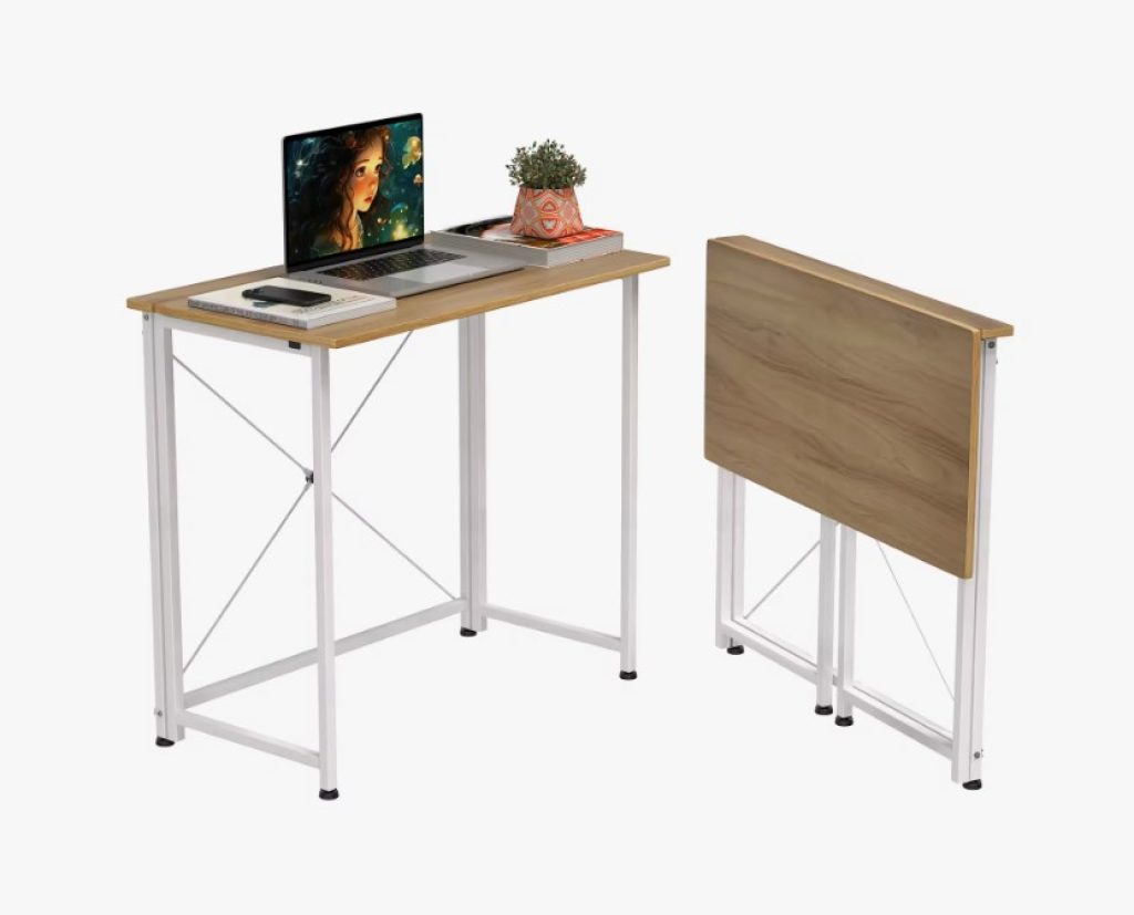 Rynview-Escritorio plegable pequeño, sin volumen, escritorio de ordenador plegable, adecuado para dormitorio, oficina, coci
