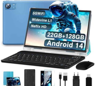 SUAAT Tablet 2025 Newest Android 14 Tableta 10 Pulgadas 22GB RAM+128GB ROM/1TB TF