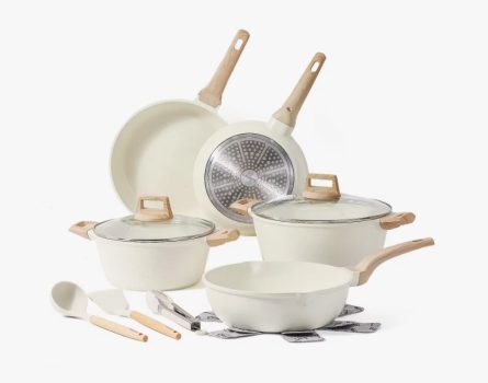 Sartenes de Cocina Carote, 12 Piezas, Antiadherentes, inducción, batería, Aptas para Todas las Estufas, Compatibles con alfombrilla de Microondas