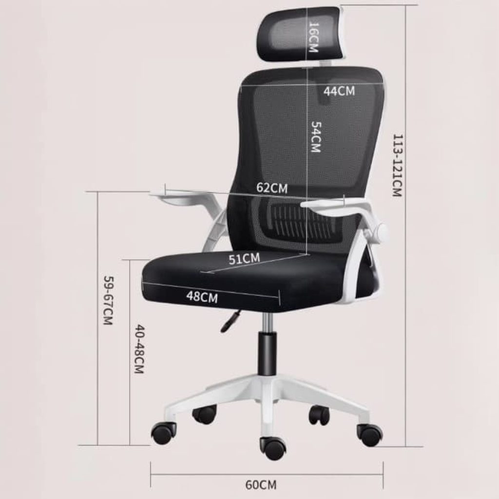 Silla de Oficina, para Gaming, Escritorio Ergonómica con Reposacabezas, Ajustable y con Soporte Lumbar Giratoria 360° (SF168-001 6190 D7)