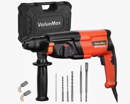 Taladro Eléctrico con Martillo Cordado ValueMax 800W Herramienta de Demolición de Alta Potencia con 6 Accesorios Mejoras del Hogar y Herramientas