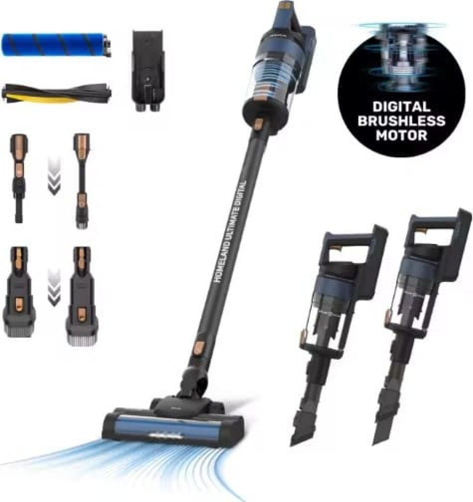Taurus - Homeland Ultimate - Aspirador vertical sin cable | Accesorios Cepillos intercambiables | Baterías | Carga rápida | 2 velocidades | Ligero | LED display | 29.6V