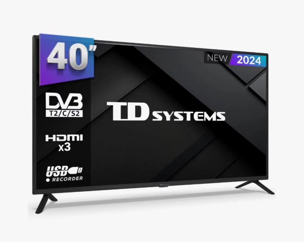 Televisor 40 Pulgadas Full HD, USB Grabador reproductor, Sintonizador digital DVB-T2/C/S2 - TD Systems K40DLC19F