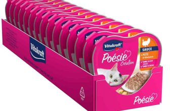 Vitakraft Poésie Création Comida húmeda para Gatos, Comida para Gatos, con Pavo en Salsa de Queso, canapés en Salsa Fina, para Gatos Adultos, sin azúcar añadida (15 x 85 g)