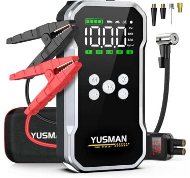 Arrancador de Baterias de Coche con Compresor de Aire, 12V 5000A Arrancador Coche Portatil con Inflador de 150 PSI - YUSMAN