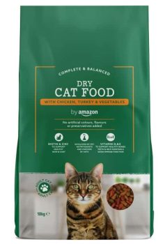 by Amazon - Alimento seco completo para gatos adultos con pollo, pavo y verduras, 10 kg (Paquete de 1)