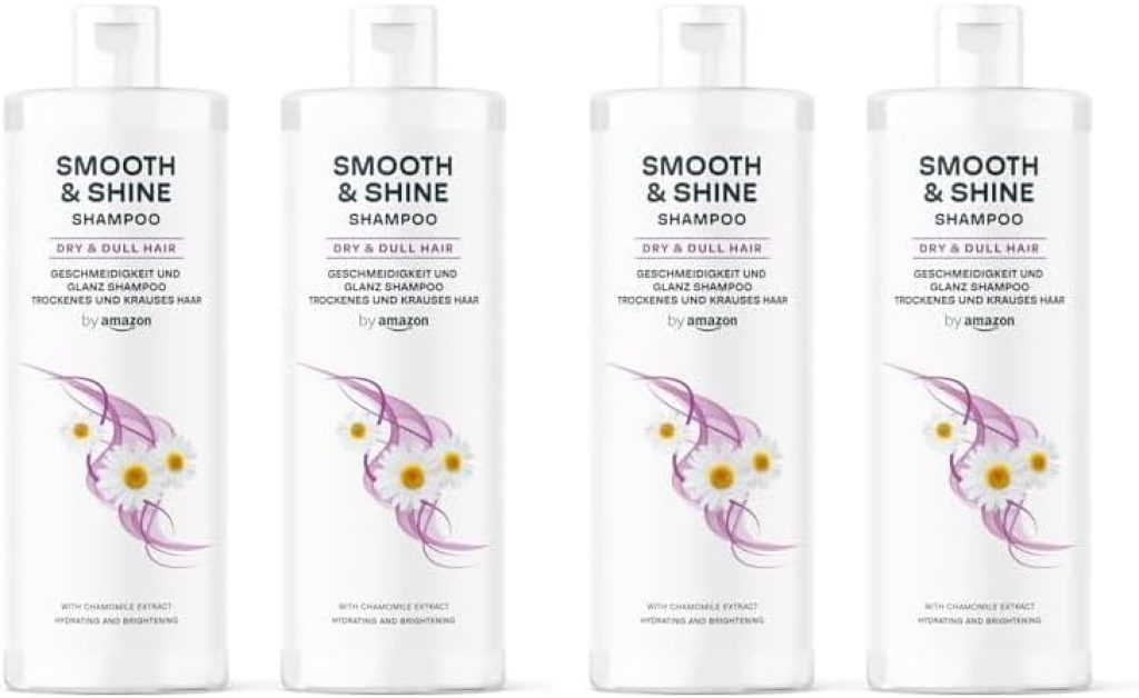 by Amazon - Champú Smooth & Shine, 2 x 400 ml (Paquete de 2)