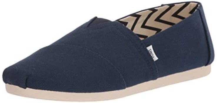 TOMS Alpargata de algodón reciclado, Mocasines Planos Hombre, Azul (Azul Marino), 43 EU