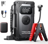 4-en-1 Arrancador de batería portátil de Coche, 4000A Arrancador de Coches con Compresor de Aire, Arrancador Coche con Inflador, 18W Carga Rápida y Pantalla LCD