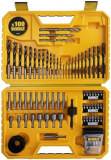 DeWalt DT71563-QZ – Juego de 100 Piezas taladrar Brocas para madera, Mamposteía, Metal, Puntas para Atornillar, Avellanador, Coronas, Broca piloto
