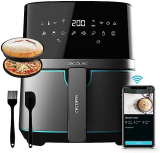 Cecotec Freidora sin Aceite de 5,5 L de Aire Caliente Cecofry Full InoxBlack 5500 Pro. 1700 W, 8 Modos