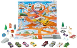 Hot Wheels Calendario de Adviento de 2024, Pack de 8 coches de juguete con 16 accesorios sorpresa