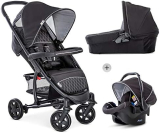 Hauck Malibu 4 Trio Set Carro Bebe 3 Piezas, Sistema de Viaje desde el Nacimiento, con Silla Grupo 0 – Capazo – Silla de Paseo, Ligero, Plegado Compacto a precio rebajado