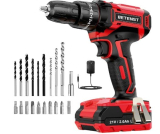 Taladro Percutor a Bateria 21V, Taladro Atornillador inalámbrico, 2.0Ah, 25+3 Ajuste, Destornillador Electrico, 23 Accesorios