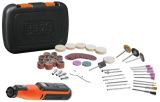 BLACK+DECKER Multi-Herramienta Rotativa 7,2V, Control de Velocidad Variable, Batería Integrada, Incluye 53 Accesorios y Estuche, BCRT8IK. La alternativa a la dremel!