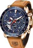 BY BENYAR Relojes Hombre Cuarzo cronógrafo Impermeable Business Casual Deporte Reloj de Pulsera