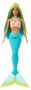 Barbie Muñeca Sirena, con corpiño de Conchas y Cola de Color Turquesa – Juguetes para niña de 3 años​ o más, HRR03