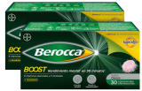 Berocca Boost Comprimidos Efervescentes, Complejo de Vitaminas y Minerales con Cafeína y Guaraná Natural, Formato Ahorro 2 x 30 (60)