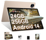 Biegedy Tablet 11 Pulgadas Android 14, 24GB RAM+256GB ROM/1TB TF, Tablet Pantalla Táctil, Widevine L1 / 5MP+13MP