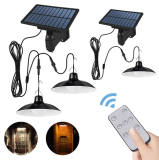 Lámpara colgante Solar dividida para exteriores e interiores con luz LED impermeable IP65 y con Control remoto, para jardín y patio en Oferta