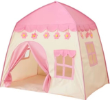 Tienda de campaña plegable para niños, casa de juegos portátil, duradera, flores, tipi, rosa, creativo, juego familiar