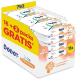 Dodot Toallitas Pure Cuida & Protege Para Bebé 18 Paquetes De 44 Unidades = 792 Toallitas