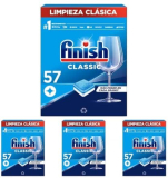 Finish Classic – Pastillas para el Lavavajillas, limpieza clásica, 57 pastillas (Paquete de 4)