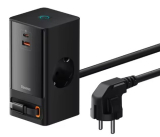 Cargador Baseus 65W, regleta de alimentación, cable USB C retráctil, cargador multiple para teléfono portátil