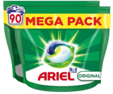 ARIEL PODS Todo en 1 Detergente Lavadora Liquido en Capsulas/Pastillas, 90 Lavados, Original, Jabon 5 Acciones para una Limpieza Brillante en Frio