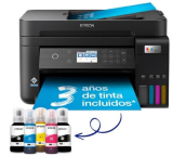 Epson EcoTank ET-3850, Impresora Wifi A4 Multifunción 3en1 con Depósito Tinta Recargable