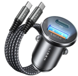 LISEN Cargador Coche Carga Rápida 54W +60W C-C Cable, Cargador Coche USB C Movil Coche con Toma USB 12V Mechero Coche