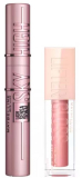 Maybelline New York | Kit rutina de maquillaje con la máscara de pestañas Sky High Tono Negro y el labial Lifter Gloss, Tono Moon 