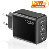 Cargador USB tipo C de carga rápida, adaptador de teléfono móvil, 3 PD + 2 USB QC3.0