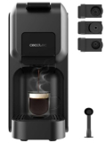Cecotec Cafetera Cápsulas – Express Compacta FreeStyle Compact Black. 1350W, 20 Bares, Apta para Café Molido, Dolce Gusto, Nespresso y K-fee, Depósito Extraíble de 800ml, Apagado Automático