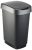 Cubo de basura Rotho Twist de 50 l con tapa, plástico (PP) sin BPA, negro/plateado, 50 l (40,1 x 29,8 x 60,2 cm)