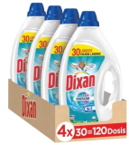 Dixan Gel Frescor, Líquido para Lavadora (30 lavados, pack de 4), detergente líquido para lavar la ropa