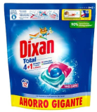 Dixan Total 4+1 Detergente en Cápsulas para Lavadora (52 lavados), jabón para ropa blanca y clara