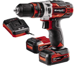 Einhell Taladro de impacto sin cable TE-CD 12/1 (incl. 2x 2,0 Ah batería Li-Ion, 12 V, 22 ajustes de par, caja cambios 2 veloc., función taladro impacto, LED, + 45 min. cargador)