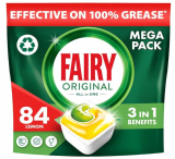 Fairy Original Todo En Uno Cápsulas De Lavavajillas Limón, 84 Cápsulas