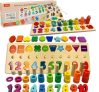 NEWSTYLE Montessori Juguete Educativo, Juguetes para Niños Contar con los Koala Juego 58 Piezas Juego de Combinación de Color con Vasos Apilables Juguete para Niños de 3 4 5 6 años