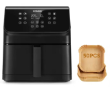Freidora de aire COSORI Premium II con capacidad 6,2 L y 12 programas + Pack 50 papeles