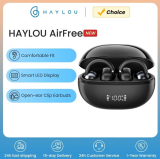 HAYLOU auriculares inalámbricos AirFree con Bluetooth 5,4, cascos deportivos TWS con reducción de ruido IA y pantalla LED inteligente