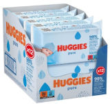 Huggies Toallitas Pure para Bebé, 99% agua, 675 toallitas (12 packs de 56 toallitas)