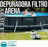 Intex 55249 – Depuradora de Arena Krystal Clear 3.500 L/H, para Piscinas Desmontables de hasta 17.000 L., 4 Funciones y Sistema de Bloqueo