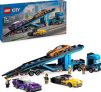 LEGO City Camión de Transporte con Deportivos y Remolque, Set con 4 Vehículos y Coches de Juguete – Juguetes para niños de 7 Años o más, 60408